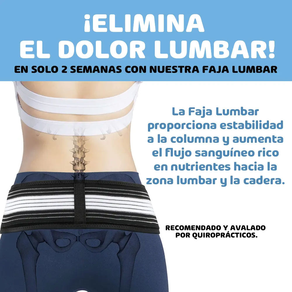 Faja Lumbar Terapia Magnética + Masajeador Lumbar Gratis